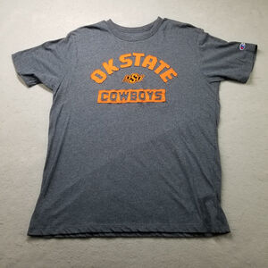 Oklahoma State Cowboys T-Shirt Size L Gray Short Sleeve Champion OSU